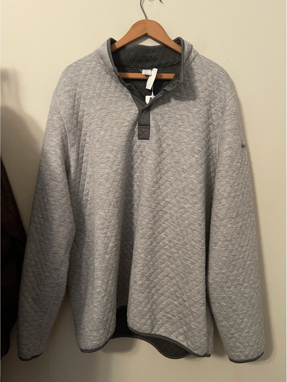 NWT Marine Layer Men’s 2XL Corbet Quilted Reversible Pullover Charcoal Gray XXL